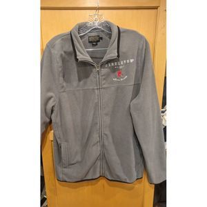 Pendleton‎ Size Medium Whisky Embroidered Gray Let's Buck Fleece Zip Up Sweater